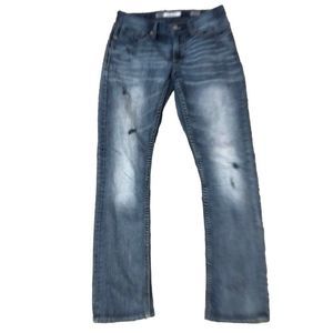 BKE BUCKLE Asher Distressed Straight Leg Denim Blue Jeans Men's Sz 32L